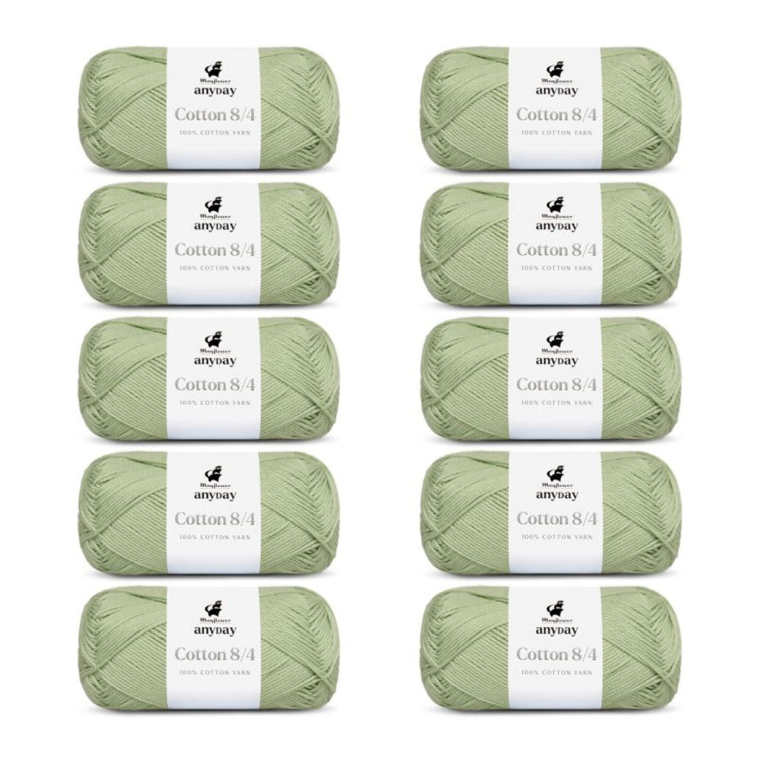 ANYDAY Cotton 8/4 von Mayflower | 10 × 50g – 027 pastellgrün