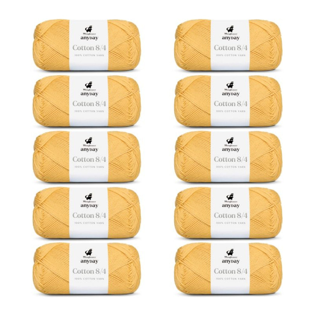 ANYDAY Cotton 8/4 von Mayflower | 10 × 50g – 028 hellgelb