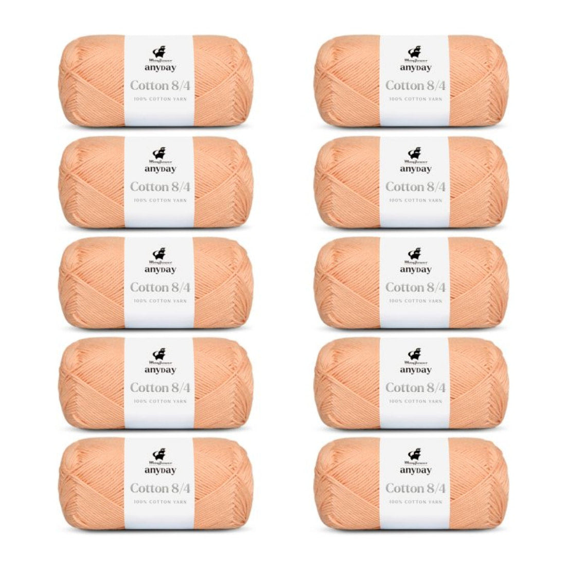 ANYDAY Cotton 8/4 von Mayflower | 10 × 50g – 029 pfirsich