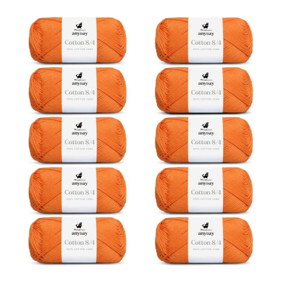 ANYDAY Cotton 8/4 von Mayflower | 10 × 50g – 030 orange