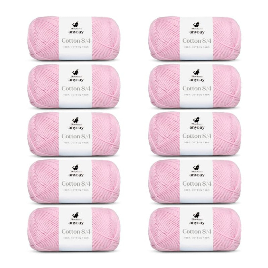 ANYDAY Cotton 8/4 von Mayflower | 10 × 50g – 032 pastellrosa