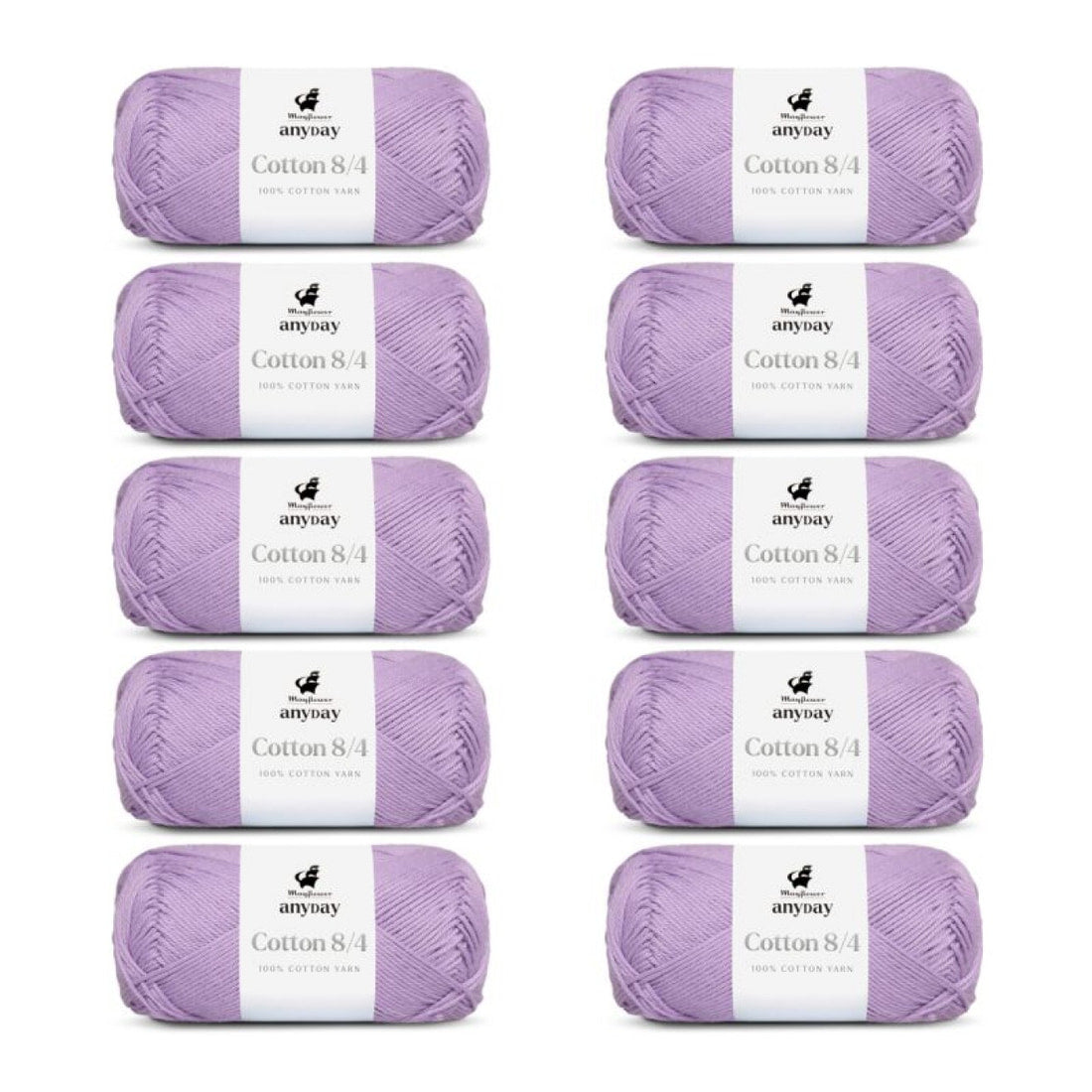 ANYDAY Cotton 8/4 von Mayflower | 10 × 50g – 033 helllila