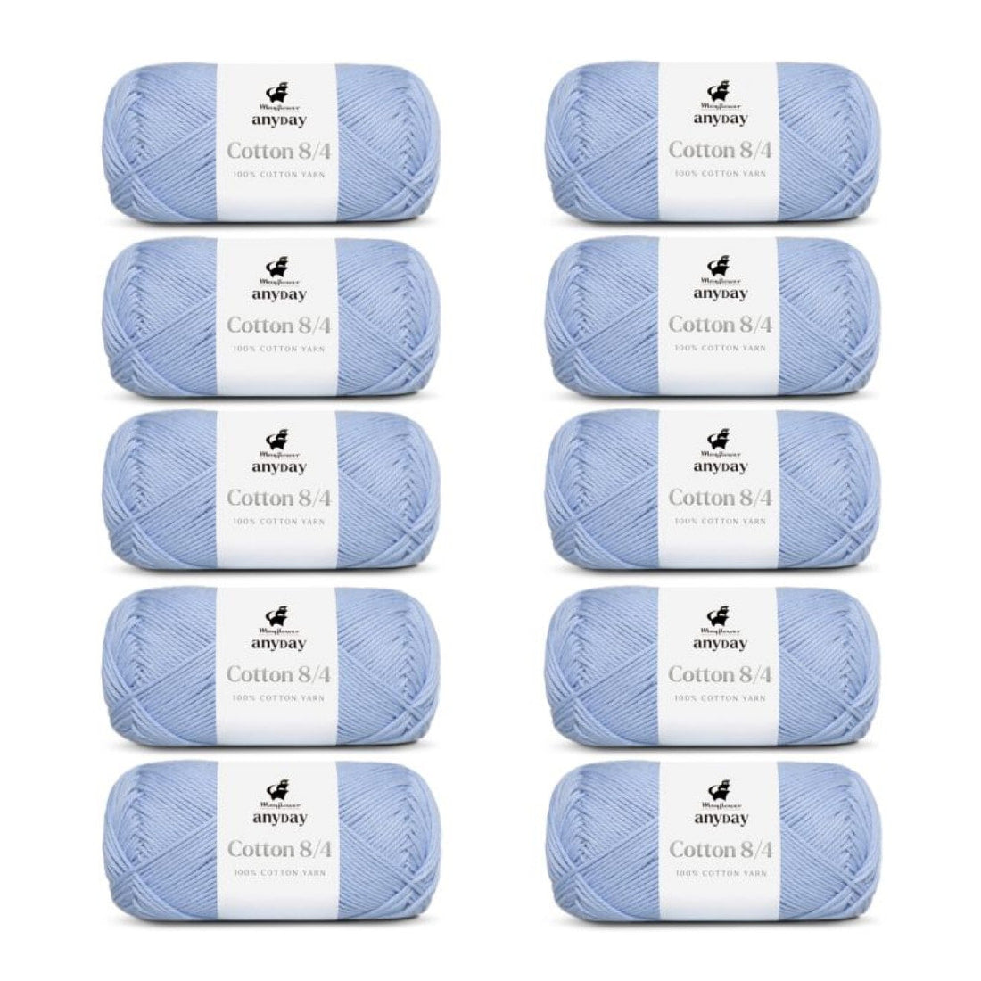 ANYDAY Cotton 8/4 von Mayflower | 10 × 50g – 034 pastellblau