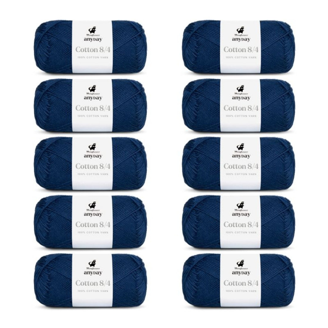 ANYDAY Cotton 8/4 von Mayflower | 10 × 50g – 035 marineblau