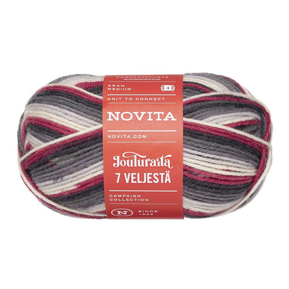 Novita 7 Veljestä Jouluraita – redpolls [8611]