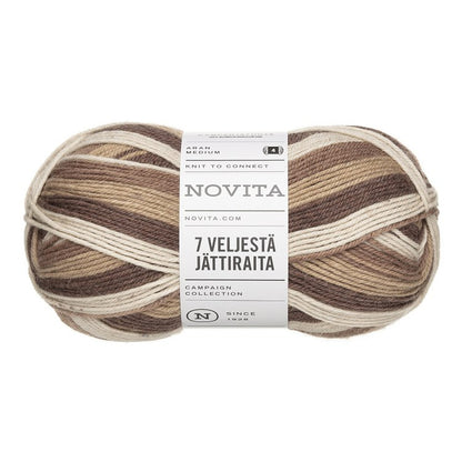 7 Veljestä Jättiraita von Novita – mocca [8431]