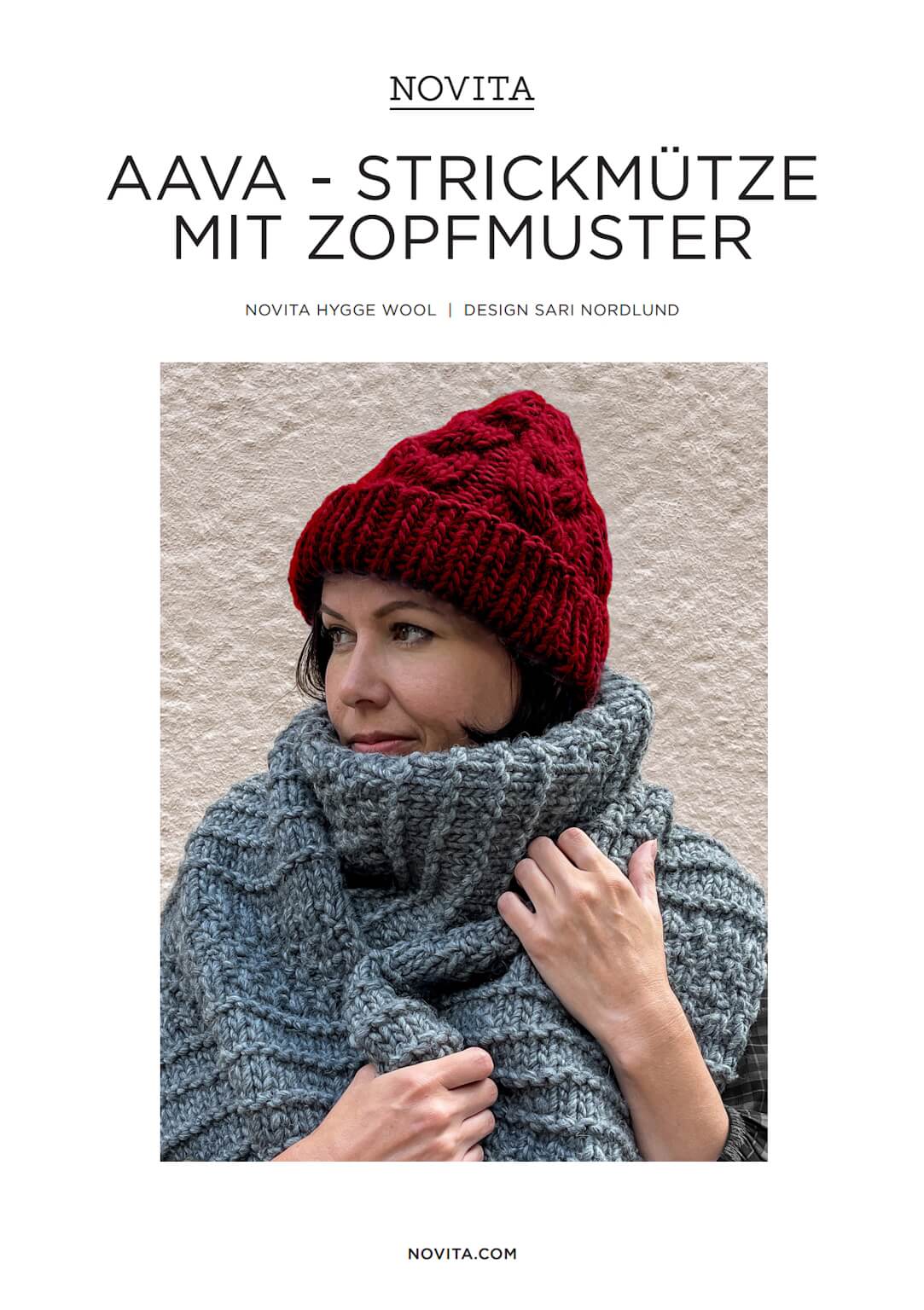 Novita AAVA – Strickanleitung für Mütze mit Zopfmuster