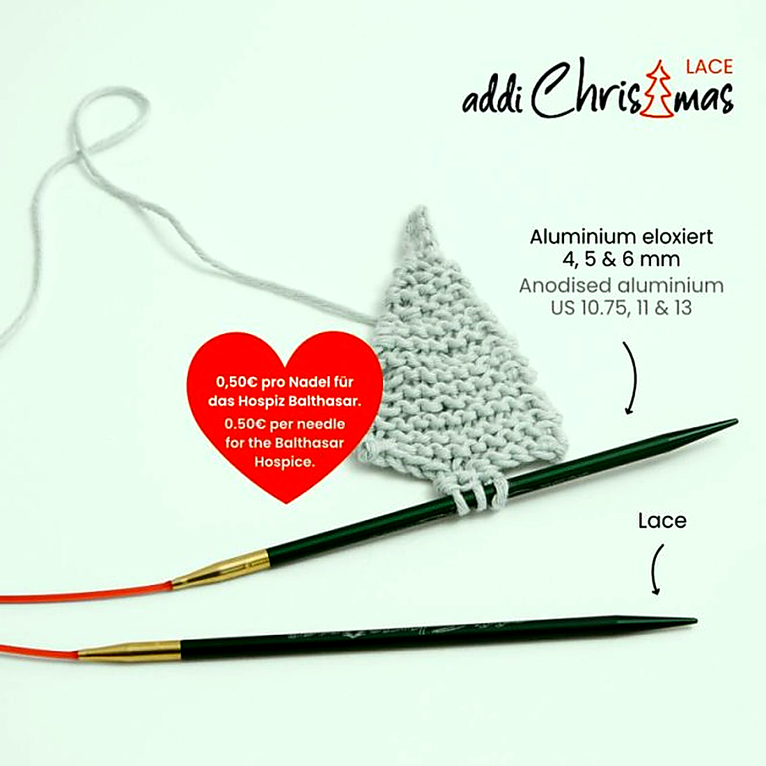 addi Christmas Rundstricknadel – extra spitze Lace-Spitze