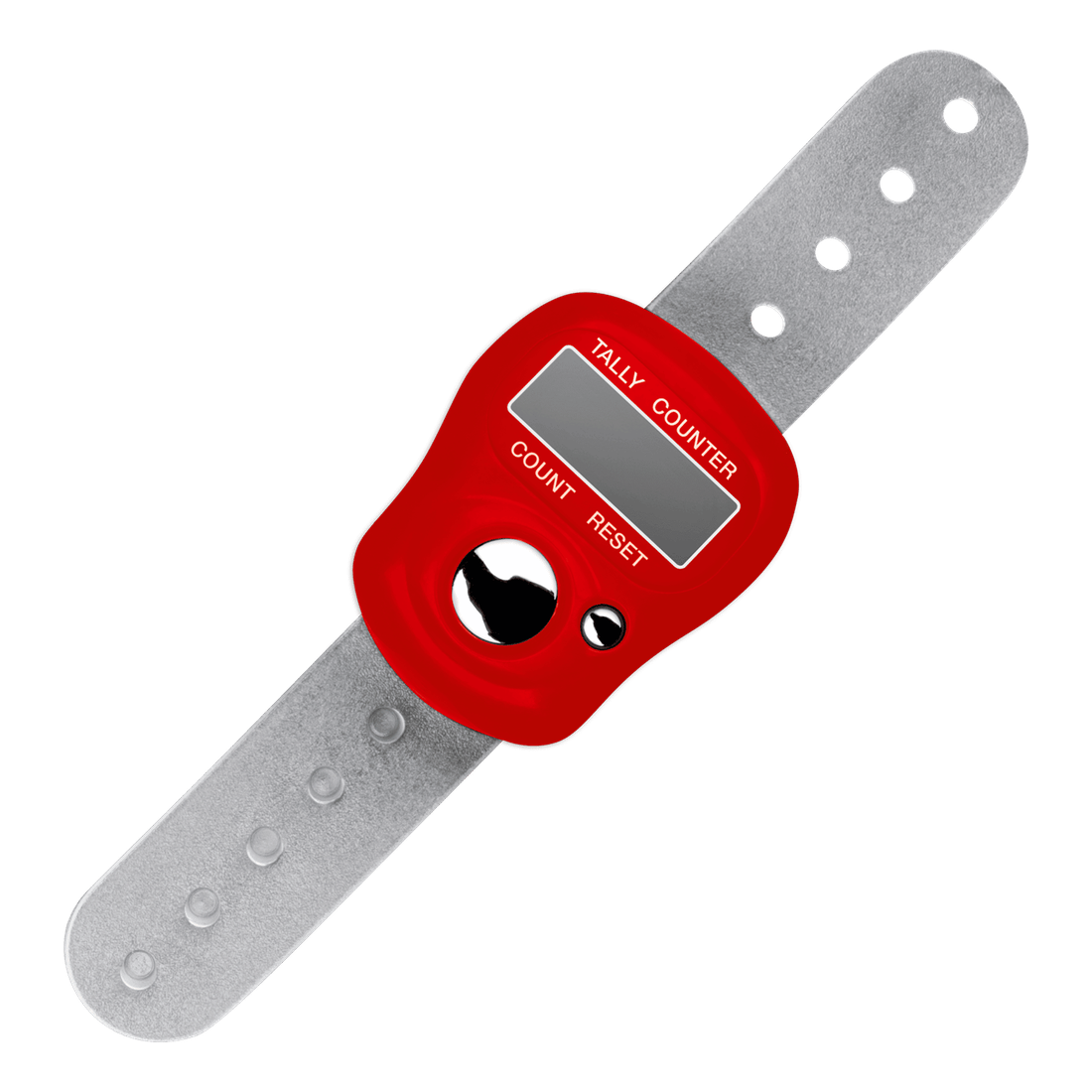 Roter elektronischer addiCounter Reihenzähler mit Display und Fingerring