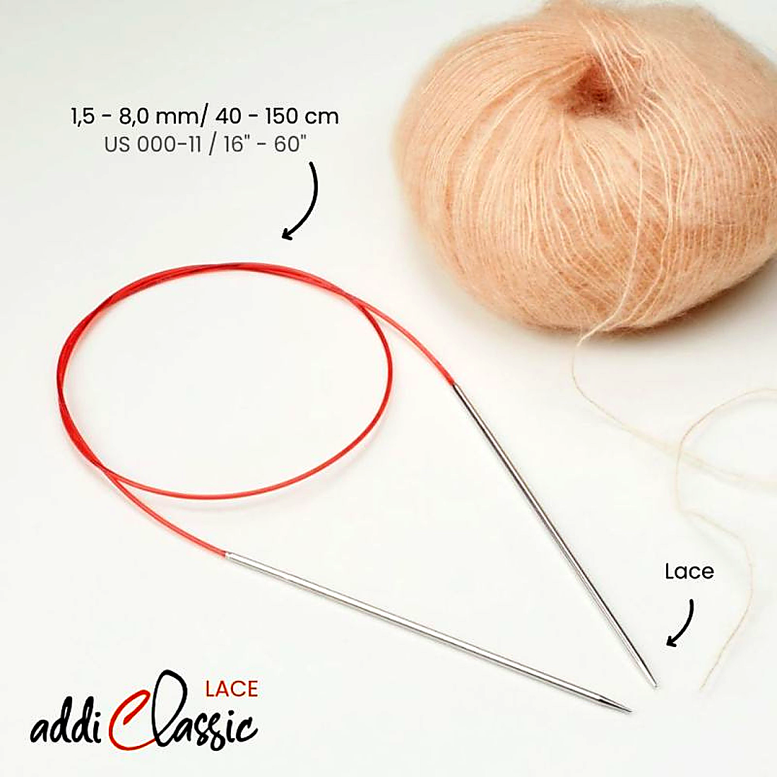 addi Feinstricknadel hochglänzend – feine Metallspitzen