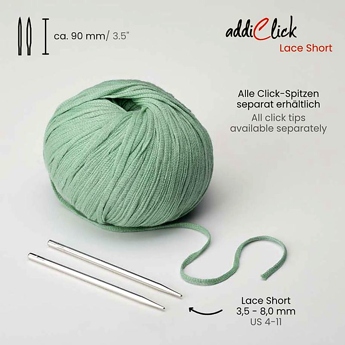 addiClick Lace Short Nadelspitzen – 9 cm lang