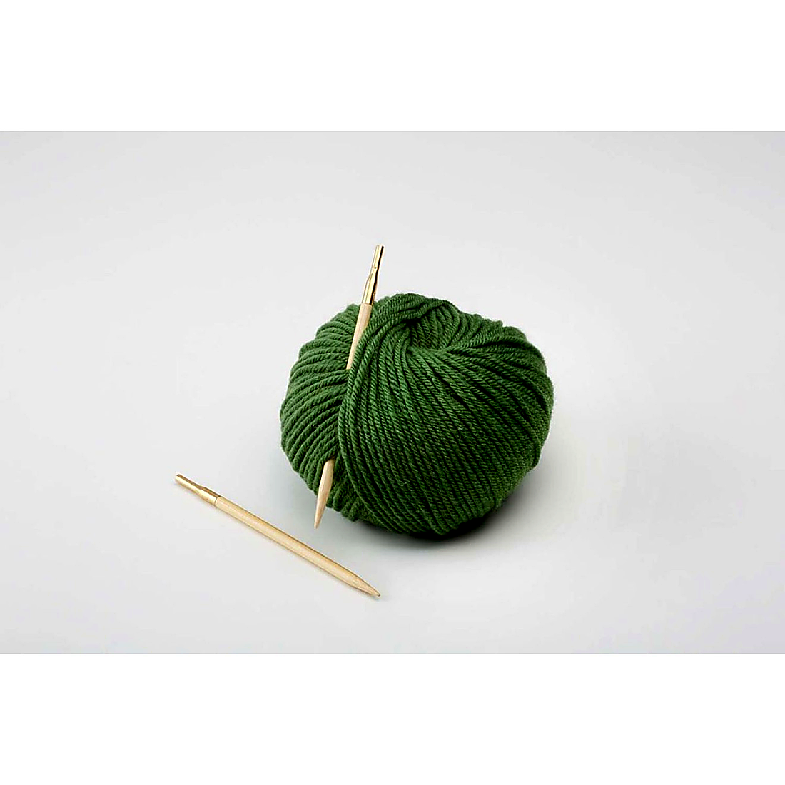 addiClick Nature Bamboo Nadelspitzen mit grünem Garn