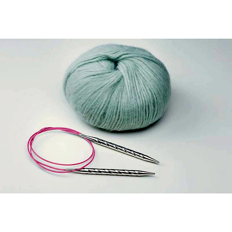 addiUnicorn Basic Rundstricknadel mit pinkem Seil