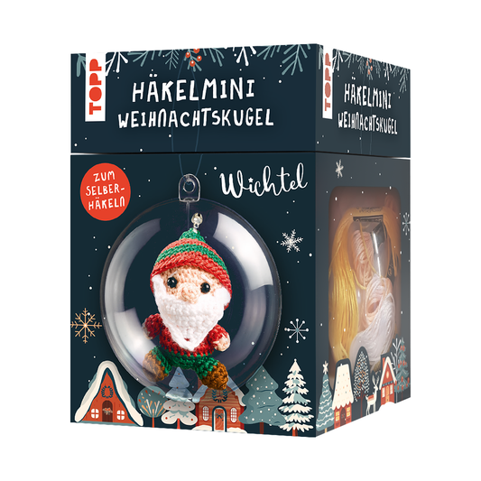Häkelmini-Weihnachtskugel Häkelset Wichtel von frechverlag