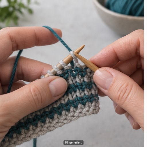 Masche wie zum Linksstricken abheben