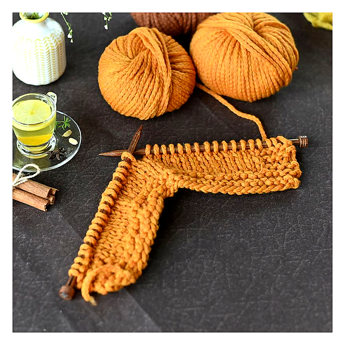 KnitPro Ginger Jackenstricknadeln – Holzstruktur und Spitzen