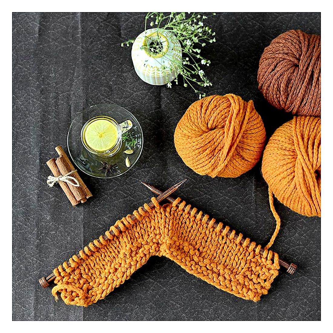 KnitPro Ginger Jackenstricknadeln aus warmbraunem laminiertem Birkenholz