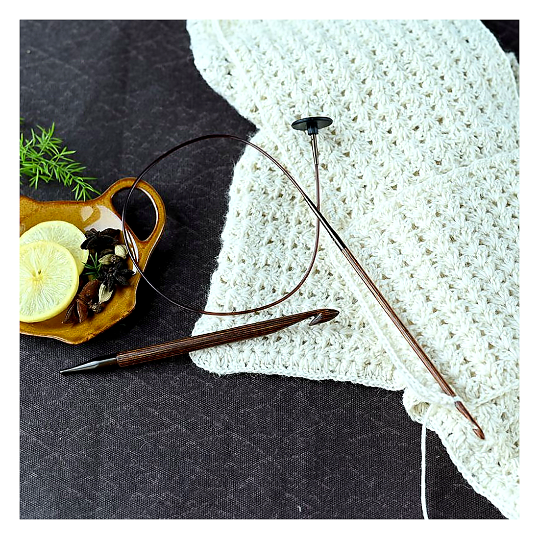KnitPro Ginger austauschbare tunesische Häkelnadel mit Seil