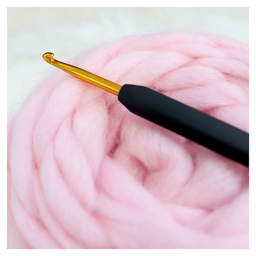 KnitPro Häkelnadel mit Softgriff in Gold