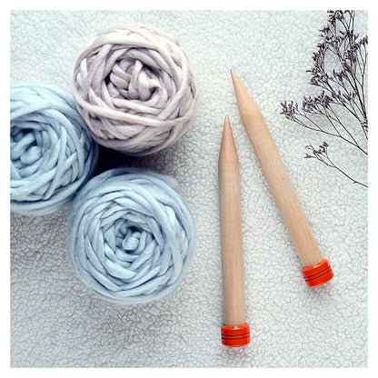 KnitPro JUMBO Birch Jackenstricknadeln mit voluminösem Garn