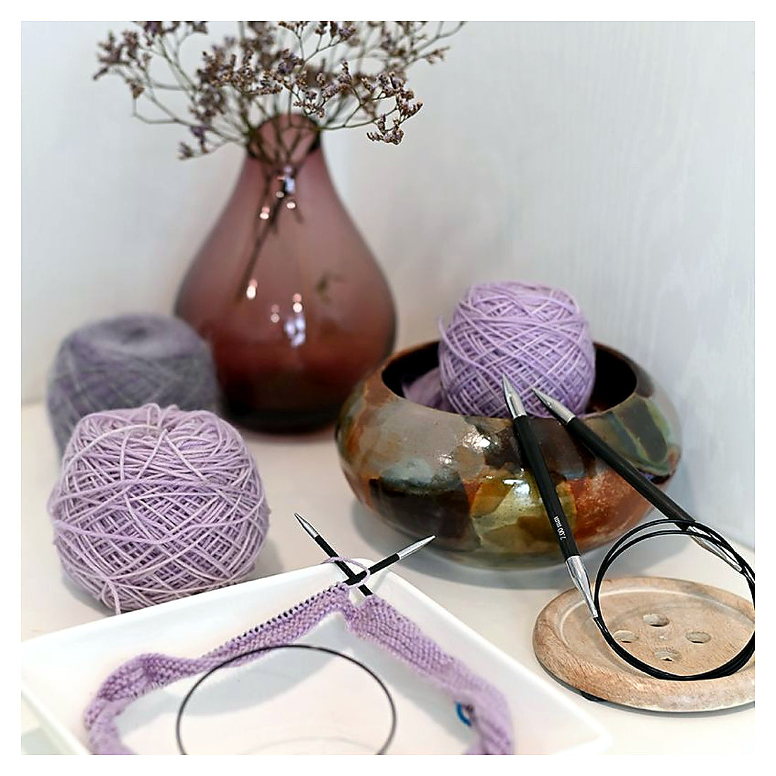 KnitPro Karbonz feste Rundstricknadel aus Karbonfaser