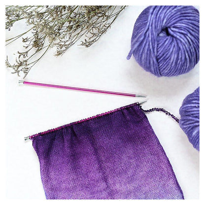 KnitPro Zing Jackenstricknadeln beim Flachstricken
