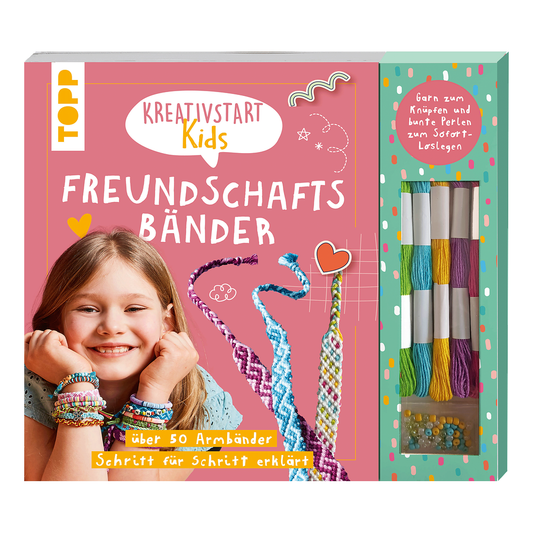 Kreativstart Kids Freundschaftsbänder. Anleitungsbuch und Material von frechverlag