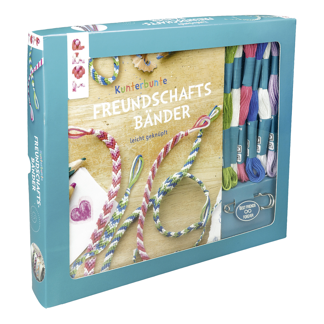 TOPP Kreativ-Set Kunterbunte Freundschaftsbänder mit Garn und Bändchenhalter
