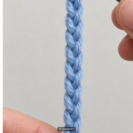 Gleichmäßige blaue Luftmaschenkette