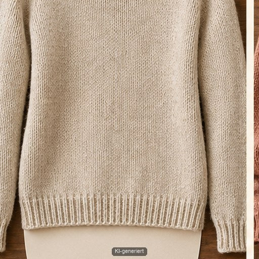 Klassischer Pullover zeigt eine Passform ohne zusätzliche Mehrweite