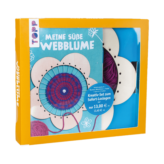 TOPP Kreativ-Set Meine süße Webblume mit Holzwebrahmen und Garn