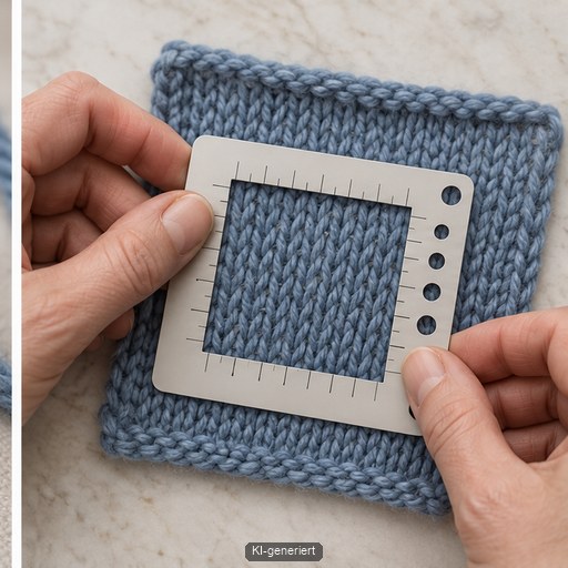 Maschenzahl auf gewaschener Strickprobe messen