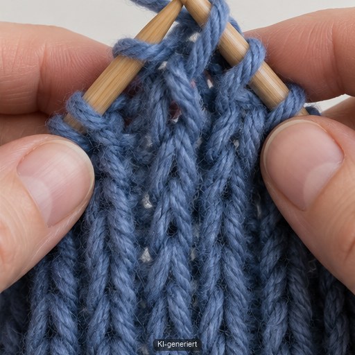Patentmasche und Umschlag zusammenstricken