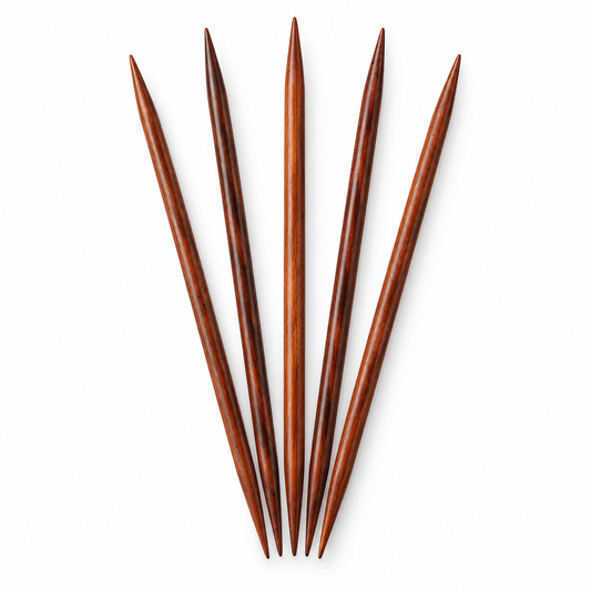 Prym NATURAL Strumpfstricknadeln aus poliertem Holz im 5er-Set