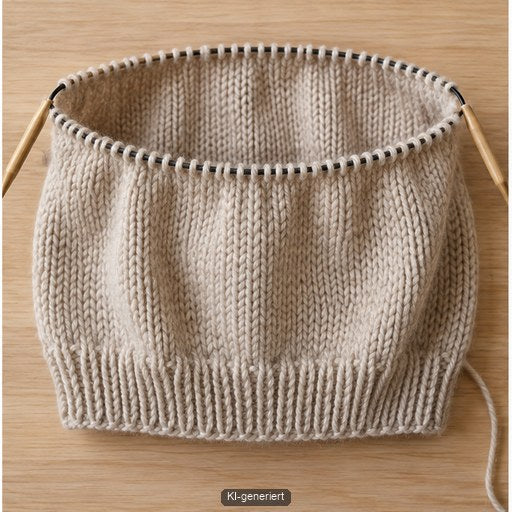 Mittellange Rundstricknadel mit Pullovermaschen