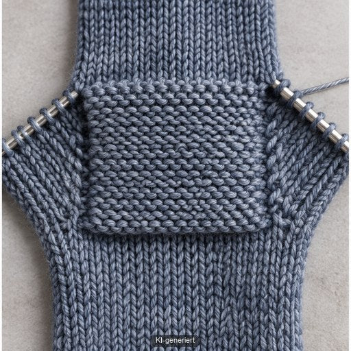 Aufbau einer gestrickten Käppchenferse