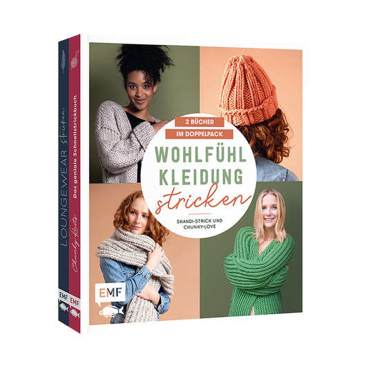 Wohlfühlkleidung stricken – Skandi-Strick und Chunky-Love: 2 Bücher im Doppelpack von EMF
